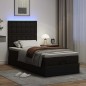 vidaXL Struttura Letto Pouf con Materasso Nero 90x190 cm Similpelle