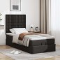 vidaXL Struttura Letto Pouf con Materasso Nero 90x190 cm Similpelle