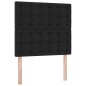vidaXL Struttura Letto Pouf con Materasso Nero 90x190 cm Similpelle
