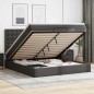 vidaXL Struttura Letto Pouf con Materasso Nero 180x200 cm Similpelle vidaXL Struttura Letto Pouf con Materasso Nero 180x200 cm Similpelle