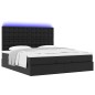 vidaXL Struttura Letto Pouf con Materasso Nero 180x200 cm Similpelle vidaXL Struttura Letto Pouf con Materasso Nero 180x200 cm Similpelle