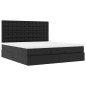 vidaXL Struttura Letto Pouf con Materasso Nero 180x200 cm Similpelle vidaXL Struttura Letto Pouf con Materasso Nero 180x200 cm Similpelle