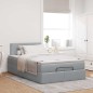 vidaXL Pouf Letto con Materasso Grigio Chiaro 120x190 cm in Tessuto