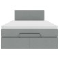 vidaXL Pouf Letto con Materasso Grigio Chiaro 120x190 cm in Tessuto