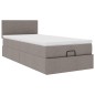 vidaXL Pouf Letto con Materasso Tortora 90x200 cm in Tessuto vidaXL Pouf Letto con Materasso Tortora 90x200 cm in Tessuto