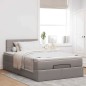 vidaXL Struttura Letto Pouf con Materasso Tortora 120x190 cm Tessuto vidaXL Struttura Letto Pouf con Materasso Tortora 120x190 cm Tessuto