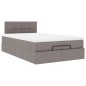 vidaXL Struttura Letto Pouf con Materasso Tortora 120x190 cm Tessuto vidaXL Struttura Letto Pouf con Materasso Tortora 120x190 cm Tessuto