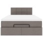 vidaXL Struttura Letto Pouf con Materasso Tortora 120x190 cm Tessuto vidaXL Struttura Letto Pouf con Materasso Tortora 120x190 cm Tessuto