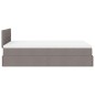 vidaXL Struttura Letto Pouf con Materasso Tortora 120x190 cm Tessuto vidaXL Struttura Letto Pouf con Materasso Tortora 120x190 cm Tessuto