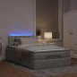 vidaXL Struttura Letto Pouf con Materasso Tortora 120x190 cm Tessuto vidaXL Struttura Letto Pouf con Materasso Tortora 120x190 cm Tessuto
