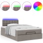 vidaXL Struttura Letto Pouf con Materasso Tortora 120x190 cm Tessuto vidaXL Struttura Letto Pouf con Materasso Tortora 120x190 cm Tessuto