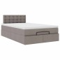 vidaXL Struttura Letto Pouf con Materasso Tortora 120x190 cm Tessuto vidaXL Struttura Letto Pouf con Materasso Tortora 120x190 cm Tessuto