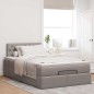vidaXL Struttura Letto Pouf con Materasso Tortora 120x190 cm Tessuto vidaXL Struttura Letto Pouf con Materasso Tortora 120x190 cm Tessuto