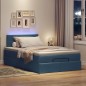 vidaXL Struttura Letto Pouf con Materasso Blu 120x190 cm in Tessuto vidaXL Struttura Letto Pouf con Materasso Blu 120x190 cm in Tessuto