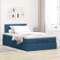 vidaXL Struttura Letto Pouf con Materasso Blu 120x190 cm in Tessuto vidaXL Struttura Letto Pouf con Materasso Blu 120x190 cm in Tessuto