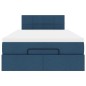 vidaXL Struttura Letto Pouf con Materasso Blu 120x190 cm in Tessuto vidaXL Struttura Letto Pouf con Materasso Blu 120x190 cm in Tessuto