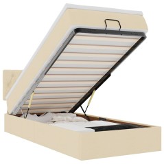 vidaXL Pouf Letto con Materasso Crema 90x200 cm in Tessuto