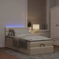 vidaXL Pouf Letto con Materasso Crema 90x200 cm in Tessuto vidaXL Pouf Letto con Materasso Crema 90x200 cm in Tessuto