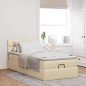 vidaXL Pouf Letto con Materasso Crema 90x200 cm in Tessuto vidaXL Pouf Letto con Materasso Crema 90x200 cm in Tessuto