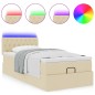 vidaXL Pouf Letto con Materasso Crema 90x200 cm in Tessuto vidaXL Pouf Letto con Materasso Crema 90x200 cm in Tessuto
