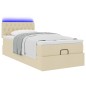 vidaXL Pouf Letto con Materasso Crema 90x200 cm in Tessuto vidaXL Pouf Letto con Materasso Crema 90x200 cm in Tessuto
