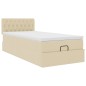 vidaXL Pouf Letto con Materasso Crema 90x200 cm in Tessuto vidaXL Pouf Letto con Materasso Crema 90x200 cm in Tessuto
