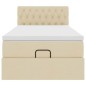 vidaXL Pouf Letto con Materasso Crema 90x200 cm in Tessuto vidaXL Pouf Letto con Materasso Crema 90x200 cm in Tessuto