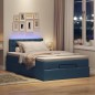 vidaXL Struttura Letto Pouf con Materasso Blu 120x190 cm in Tessuto vidaXL Struttura Letto Pouf con Materasso Blu 120x190 cm in Tessuto
