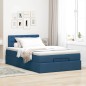 vidaXL Struttura Letto Pouf con Materasso Blu 120x190 cm in Tessuto vidaXL Struttura Letto Pouf con Materasso Blu 120x190 cm in Tessuto