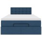 vidaXL Struttura Letto Pouf con Materasso Blu 120x190 cm in Tessuto vidaXL Struttura Letto Pouf con Materasso Blu 120x190 cm in Tessuto