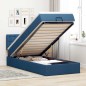 vidaXL Pouf Letto con Materasso e LED Blu 90x200 cm in Tessuto vidaXL Pouf Letto con Materasso e LED Blu 90x200 cm in Tessuto