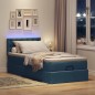 vidaXL Pouf Letto con Materasso e LED Blu 90x200 cm in Tessuto vidaXL Pouf Letto con Materasso e LED Blu 90x200 cm in Tessuto