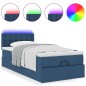 vidaXL Pouf Letto con Materasso e LED Blu 90x200 cm in Tessuto vidaXL Pouf Letto con Materasso e LED Blu 90x200 cm in Tessuto