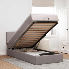 vidaXL Pouf Letto con Materasso Tortora 90x200 cm in Tessuto