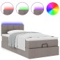 vidaXL Pouf Letto con Materasso Tortora 90x200 cm in Tessuto vidaXL Pouf Letto con Materasso Tortora 90x200 cm in Tessuto