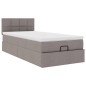 vidaXL Pouf Letto con Materasso Tortora 90x200 cm in Tessuto vidaXL Pouf Letto con Materasso Tortora 90x200 cm in Tessuto