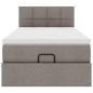 vidaXL Pouf Letto con Materasso Tortora 90x200 cm in Tessuto vidaXL Pouf Letto con Materasso Tortora 90x200 cm in Tessuto