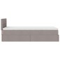 vidaXL Pouf Letto con Materasso Tortora 90x200 cm in Tessuto vidaXL Pouf Letto con Materasso Tortora 90x200 cm in Tessuto