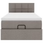 vidaXL Struttura Letto Pouf con Materasso Tortora 90x190 cm in Tessuto