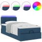 vidaXL Struttura Letto Pouf con Materasso Blu 90x190 cm in Tessuto vidaXL Struttura Letto Pouf con Materasso Blu 90x190 cm in Tessuto