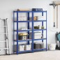 vidaXL Mensole Portaoggetti 5 Strati 2pz Blu Acciaio Legno Multistrato vidaXL Mensole Portaoggetti 5 Strati 2pz Blu Acciaio Legno Multistrato