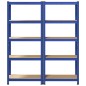 vidaXL Mensole Portaoggetti 5 Strati 2pz Blu Acciaio Legno Multistrato vidaXL Mensole Portaoggetti 5 Strati 2pz Blu Acciaio Legno Multistrato