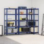 vidaXL Mensole Portaoggetti 5 Strati 3pz Blu Acciaio Legno Multistrato vidaXL Mensole Portaoggetti 5 Strati 3pz Blu Acciaio Legno Multistrato