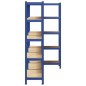 vidaXL Mensole Portaoggetti 5 Strati 3pz Blu Acciaio Legno Multistrato vidaXL Mensole Portaoggetti 5 Strati 3pz Blu Acciaio Legno Multistrato