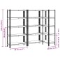 vidaXL Mensole Portaoggetti 5 Strati 3pz Blu Acciaio Legno Multistrato vidaXL Mensole Portaoggetti 5 Strati 3pz Blu Acciaio Legno Multistrato
