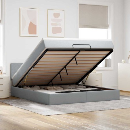 vidaXL Struttura Letto Pouf con Materasso 180x200 cm in Tessuto