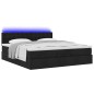 vidaXL Struttura Letto Pouf con Materasso Nero 180x200 cm in Tessuto vidaXL Struttura Letto Pouf con Materasso Nero 180x200 cm in Tessuto