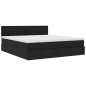 vidaXL Struttura Letto Pouf con Materasso Nero 180x200 cm in Tessuto vidaXL Struttura Letto Pouf con Materasso Nero 180x200 cm in Tessuto