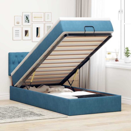 vidaXL Struttura Letto Pouf con Materasso 80x200 cm Velluto