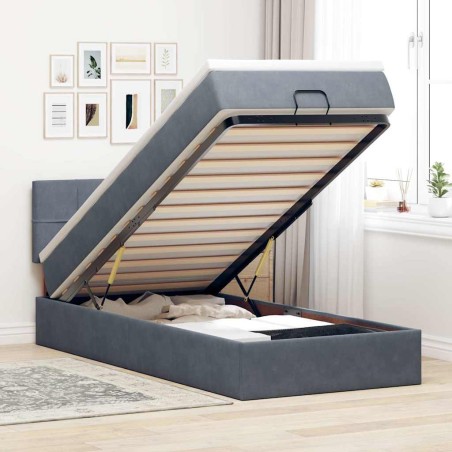 vidaXL Struttura Letto Pouf con Materasso 90x190 cm in Velluto